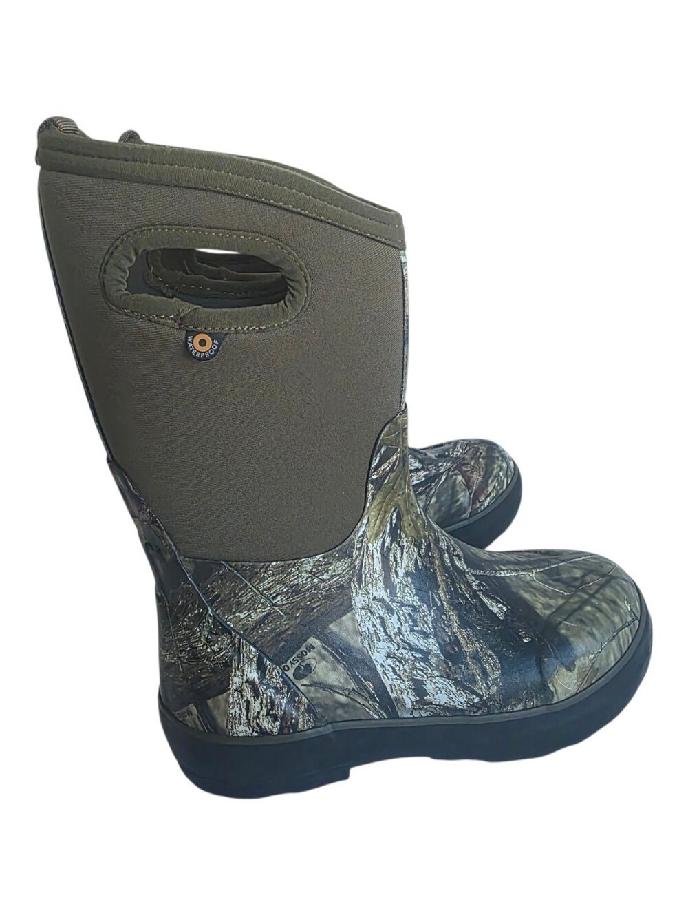 Kids BOGS Camo Green Waterproof Pull-On Boots Size 1 Youth